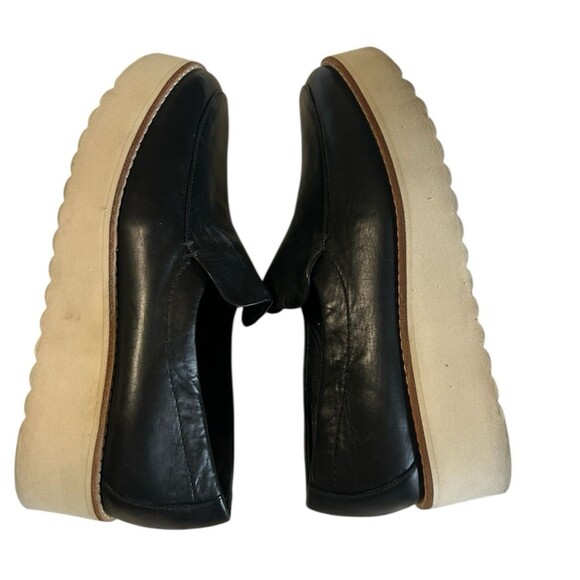 Vince Womens 6.5M Zeta Platform Loafers Leather Black Slip On  Wedge Shoes - Picture 9 of 13